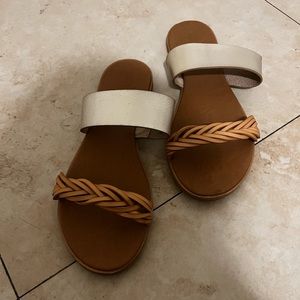 Gold and Brown Sandals